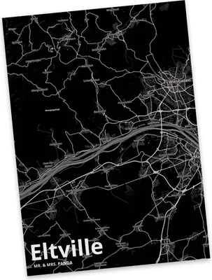 Produktbild von Mr. & Mrs. Panda Postkarte Eltville - Geschenk, Ansichtskarten, Postkarten, Stadt Dorf Karte Landkarte Map Stadtplan, Grußkarte, Ansichtskarte, Fotokarte