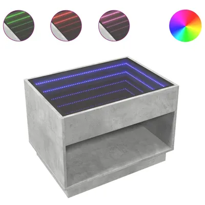 Produktbild von vidaXL Couchtisch mit Infinity-LED Betongrau 70x50x50 cm