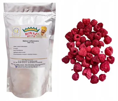 Obrázek produktu pro CELÉ MRAŽENÉ SUŠENÉ MALINY celé mražené sušené maliny třídy A čerstvé 100 g