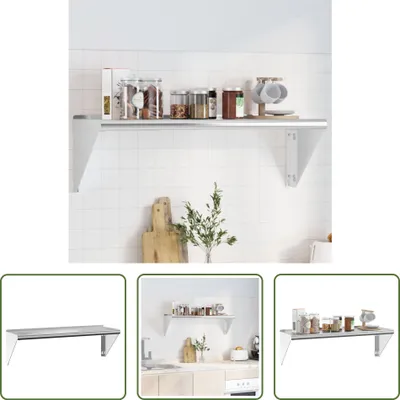 Produktbild von The Living Store Wandregal 100x30x31 cm Silbern Edelstahl