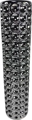 Produktbild von Dekovase Schöne Deko-Vase Keramik Silber Blumenvase edel 50x12cm Wohnzimmer