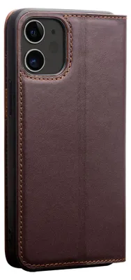 Obrázok produktu pre Puzdro Bookcover pre Apple iPhone 12 Pro hnedé flipové puzdro z umelej kože
