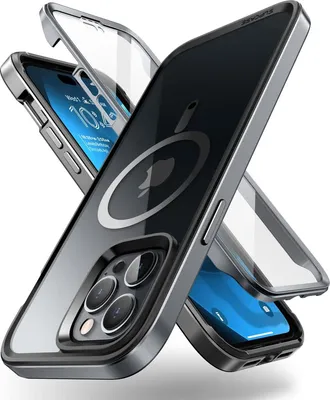 Immagine prodotto di Custodia per Apple iPhone 14 Pro Max, retro nero trasparente + Magsafe