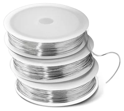 Basteldraht 0,5 mm, 3 Rollen à 40 m, Silber, rostfrei