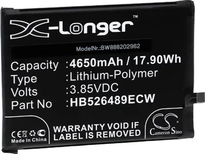 Produktbild von vhbw Akku Ersatz für Huawei HB526489ECW für Handy Smartphone Telefon (4650 mAh, 3,85 V, Li-Polymer)