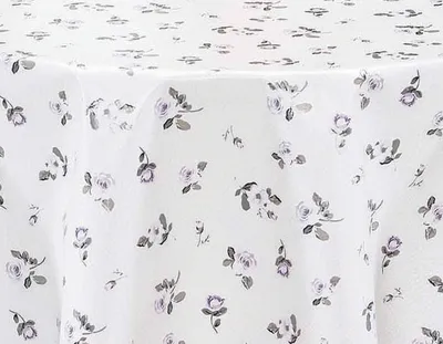 Produktbild von PVC Tischdecke LILLY weiß Blümchen Wachstuch - Breite & Länge wählbar - abwaschbare Tischdecke , Größe:120 x 160 cm