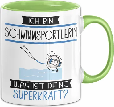 Produktbild von Schwimmsportlerin Geschenk Tasse Ich Bin Schwimmsportlerin Was Ist Deine Superkraft Geschenkidee Lustig Geburtstag Weihnachten (Grün)