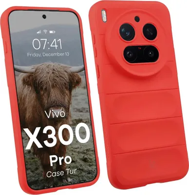 Produktbild von Robuste Handyhülle für Vivo X300 Pro, Bizon Case Tur, Rot