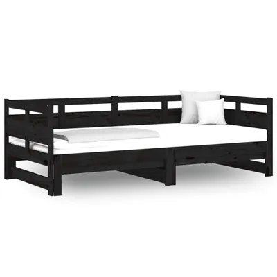Obrázok produktu pre vidaXL Rozkladacia posteľ čierna masívna borovica 2x(80x200) cm