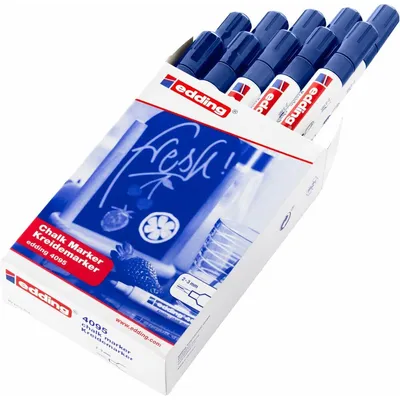 Produktbild von Flüssige Kreidemarker Edding 4095 Blau 10 Stück