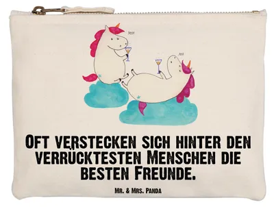 Produktbild von Mr. & Mrs. Panda Stoffbeutel Einhorn Sekt Grösse XL Große - Weiß - Geschenk, Mädelsabend, Unicorn, Freundin, Party, Schlampermäppchen, kosmetiktäschchen, Kulturbeutel
