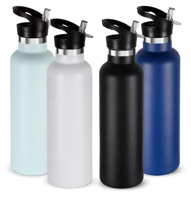 Immagine prodotto di Omgoods - Bottiglia per bevande da 750 ml con cannuccia - A doppia parete, isolata