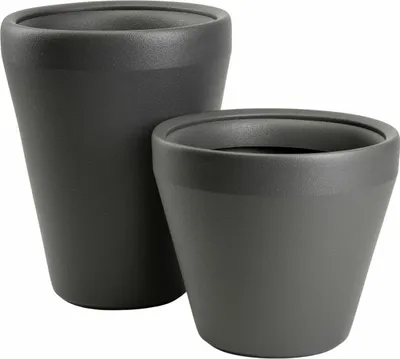 Image de HowHomely | Pots de fleurs - Pots à fleurs - gris - lot de 2 - bacs à fleurs - cache-pots - décoratifs