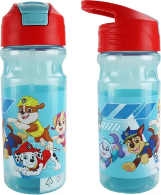 Produktbild von Paw Patrol Wasserflasche Trinkflasche Flasche 500 ml Trinkhalm Griff