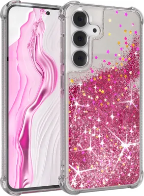 Produktbild von EAZY CASE - Glitzer Hülle kompatibel mit Samsung Galaxy S25 FE Glitzer Schutzhülle, Soft Case, Backcover Transparent mit Motiv