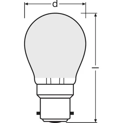 Produktbild von Osram LED Filament Leuchtmittel Tropfen 5W = 40W B22d matt 470lm warmweiß 2700K DIMMBAR