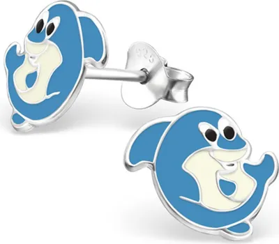 Produktbild von Kinder-Ohrstecker: 925 Silber Ohrringe „Delfin“