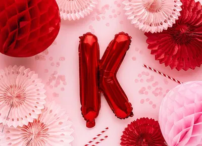 Produktbild von Folienballon Buchstabe „K“, 35cm, rot
