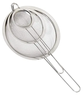 Küchensieb 3er Set, Ø 7/12/18 cm, Edelstahl, spülmaschinengeeignet