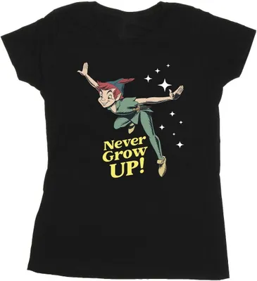 Produktbild von Disney - "Never Grow Up" T-Shirt für Damen BI36604 (S) (Schwarz)