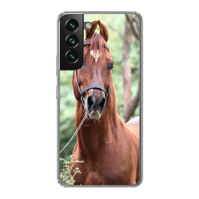 Produktbild von MuchoWow® Handyhülle Schutzhülle Hülle für Samsung Galaxy S22 Pferd - Wald - Halfter Silikon Softcase Handy Hülle - Mobiltelefonhülle