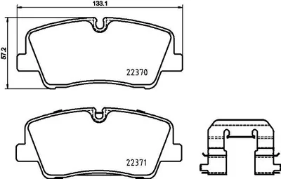 Produktbild von HELLA Bremsbeläge Satz Hinten Bremsklötze für HYUNDAI H350 Kasten 8DB 355 025-151