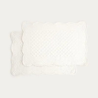 Zdjęcie produktu dla HOMLA VELA – prostokątne podkładki w kolorze ecru z pikowaniem, zestaw 2 szt. 30 x 45 cm