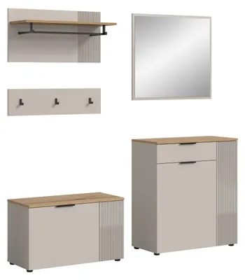 Produktbild von Garderoben-Set Slide | Kaschmir / Evoke Oak | 4-teilig