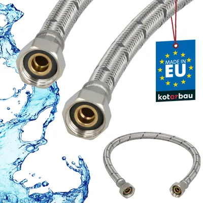 Productafbeelding van KOTARBAU® Flexibele Aansluitslang 3/8" x 3/8" Flexibele Kraanslang 50 cm Sanitaire Aansluitslang met Roestvrijstalen Vlechtwerk