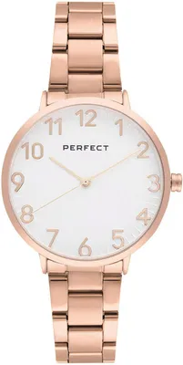 Produktbild von Klassische Damenuhr roségoldene Edelstahl Quarzwerk mit Mineralglas PF00985