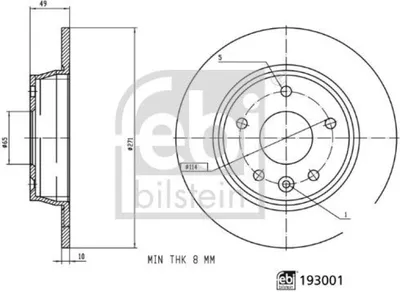 Produktbild von 2x FEBI BILSTEIN Bremsscheibe Hinten 193001