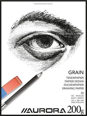 Produktbild von Aurora - Zeichenblock 27x36cm 20 Blatt 200 Gramm Körnungspapier