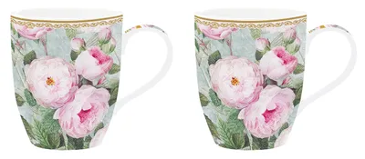 Image de Coffret 2 Mugs Roses In Bloom Design Floral Raffiné, Cadeau Idéal - Easy Life