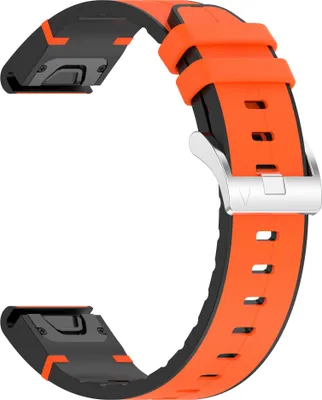 Produktbild von INF Premium Silikon Leder Garmin Fenix 8 Armband - 20mm Orange 20 mm