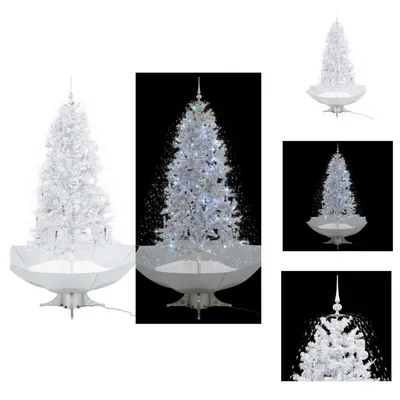 Produktbild von vidaXL Schneiender Weihnachtsbaum mit Schirmfuß Weiß 190 cm -  Weihnachtsbäume