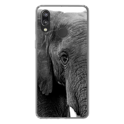 Produktbild von MuchoWow® Handyhülle Schutzhülle Hülle für Huawei P20 Lite (2020) Elefant - Tiere - Schwarz - Weiß - Natur Silikon Softcase Handy Hülle - Kartenhalter
