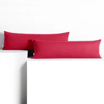 Produktbild von Seitenschläferkissenbezug 2er Set 20x145 cm Kissenbezug Kissenbezüge Baumwolle Seitenschläfer Stillkissen Himbeere