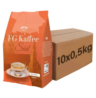 Produktbild von FG Kaffee SÜD Kaffeebohnen 100% Arabica 10x500g