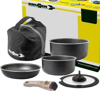 Produktbild von BRUNNER Camping Kochgeschirr Topfset | Alu | PIRATE Spacemaster, ø22cm 5+1teilig