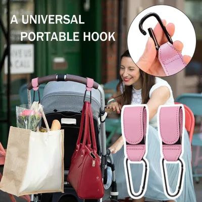 Obrázok produktu pre Hák na detský kočiarik, nastaviteľný, 2 kusy, robustný, univerzálny, vhodný na nákupy a vonkajšie použitie