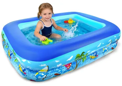 Produktbild von Aufblasbares Rechteck-Pool für Kinder - 120 cm