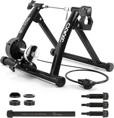 Produktbild von Fahrradtrainer aus Stahl – 6 Widerstandsstufen – Zusammenklappbar – Max. Gewicht: 150 kg