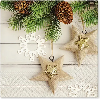 Zdjęcie produktu dla Serwetki 3-warstwowe Stars 33 x 33 cm 20 sztuk