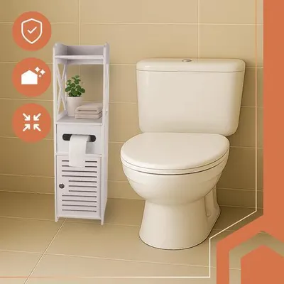 Obrázek produktu pro Koupelnová skříňka Ruhhy 25763, bílá, 80 × 20 × 21 cm
