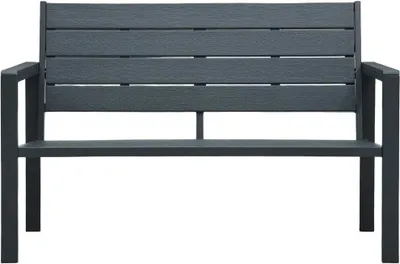 Zdjęcie produktu dla vidaXL Ławka ogrodowa 120 cm HDPE szara o wyglądzie drewna