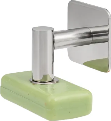 Produktbild von bremermann Seifenhalter mit Magnet - frei hängende Seife, nur Klebebefestigung, Edelstahl glänzend