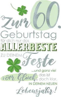 Produktbild von CACTUS Geburtstagskarte "Kleeblatt" - 70. Geburtstag