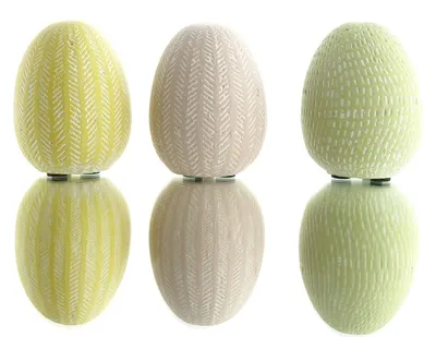 Produktbild von SCHEULEN Osterdeko 3 Eier in 3 Farben zum Stellen Ø ca. 6 cm - Keramik