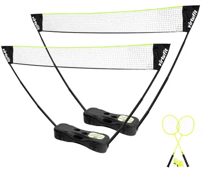 Produktbild von VirtuFit 2-in-1 tragbares Badminton- und Tennis-Set – inklusive Koffer und Schläger