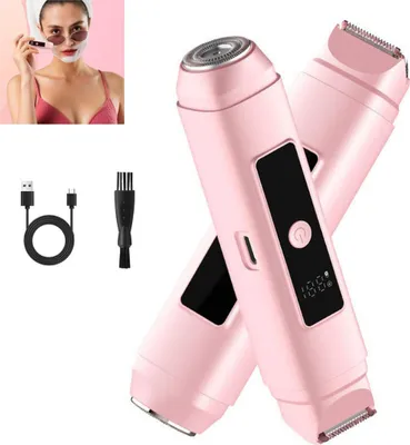 Produktbild von Intimrasierer für Frauen 2-in-1 Rasierer Damen Elektrisch, Damenrasierer Intimbereich LED-Anzeige, Dual-Head Trimmer Damen Shaver für Gesicht, Beine